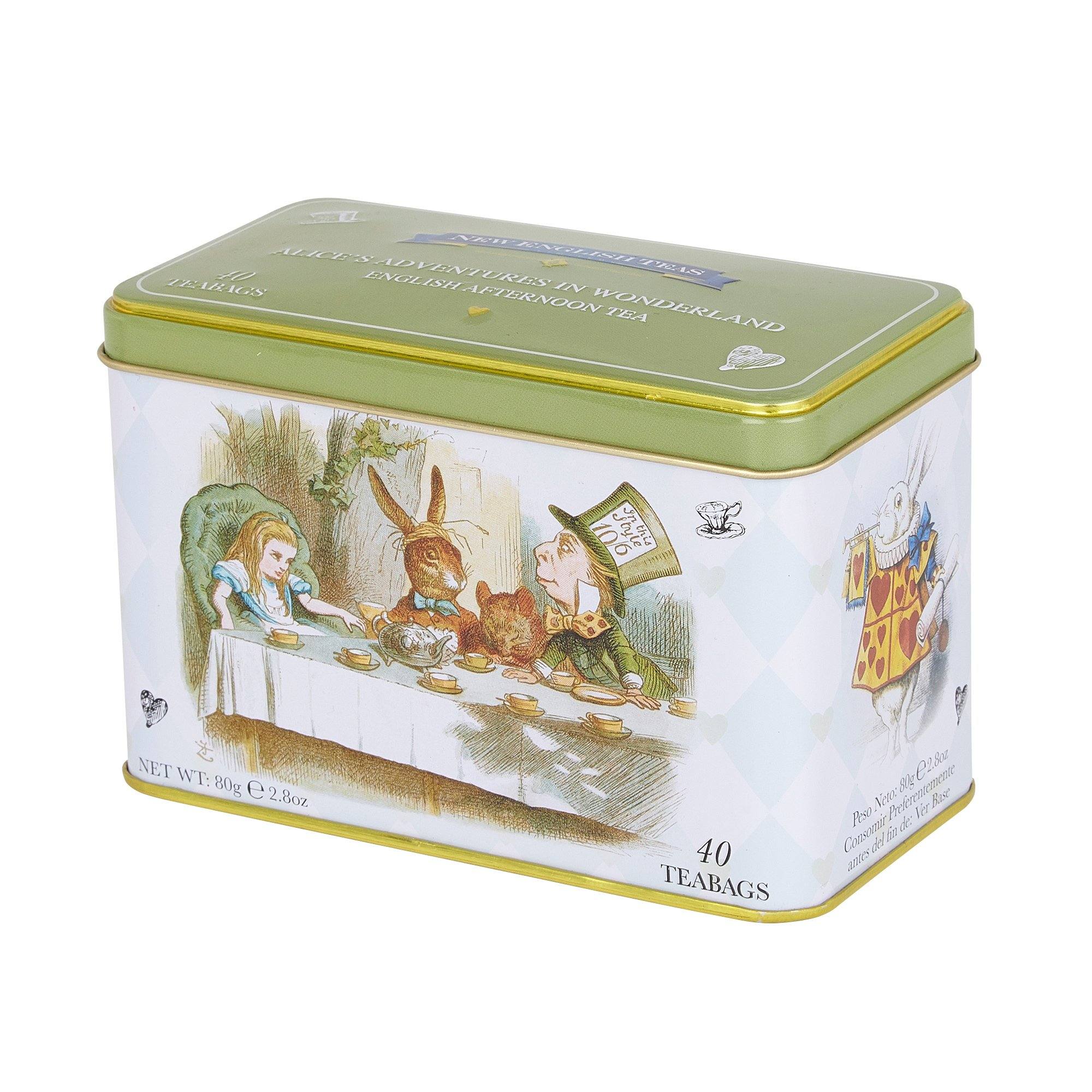 Alice In Wonderland English Afternoon Tea Tin 40 Teabags Black Tea New English Teas 