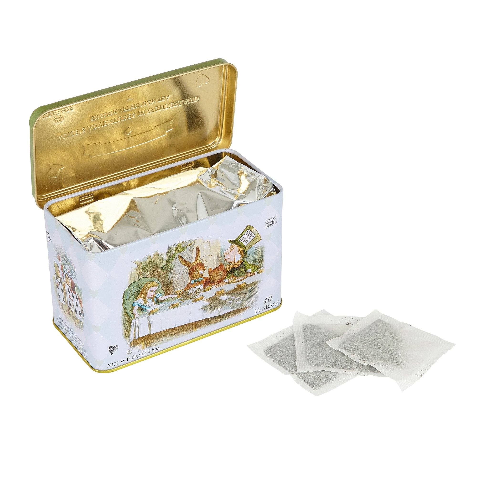 Alice In Wonderland English Afternoon Tea Tin 40 Teabags Black Tea New English Teas 