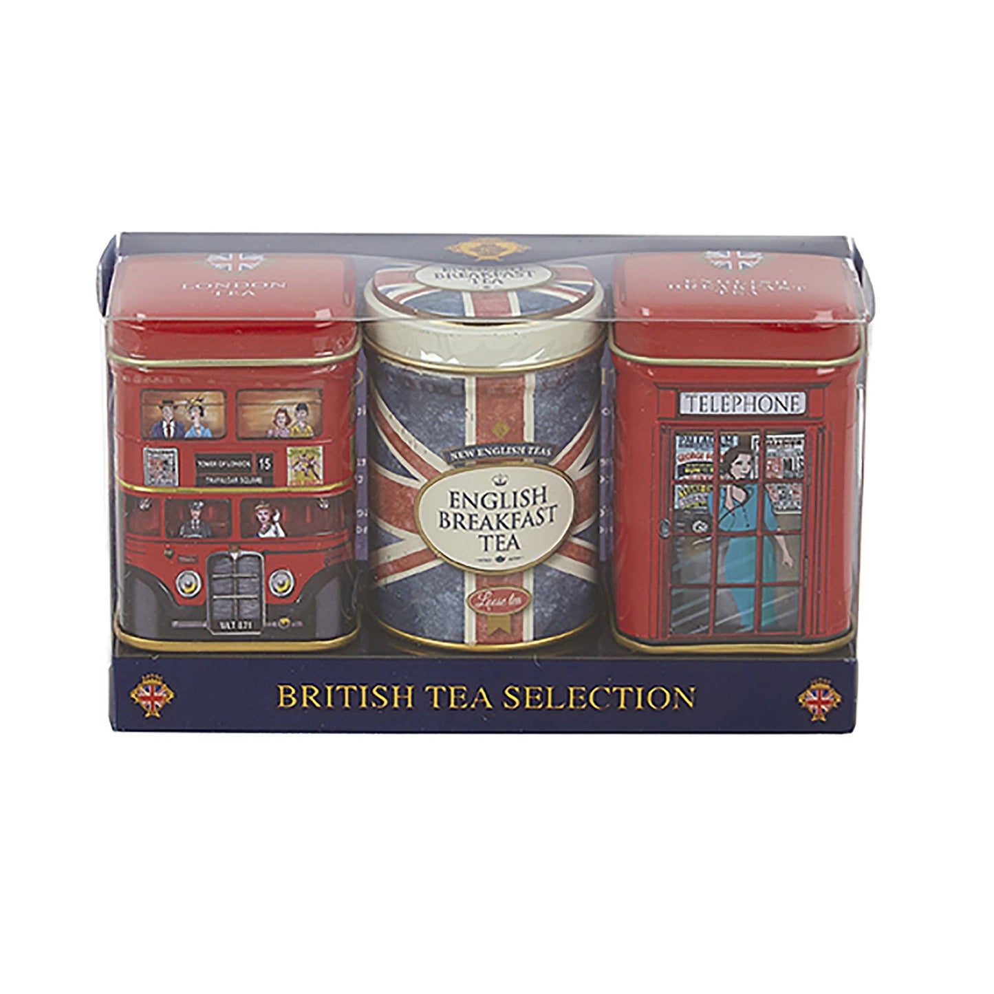 British Icons Triple Tea Selection Mini Tin Gift Pack Black Tea New English Teas 