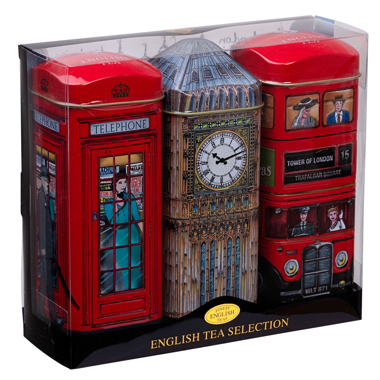 Heritage Tea Selection Triple Tea Tins of 14 Gift Pack Big Ben Black Tea New English Teas 