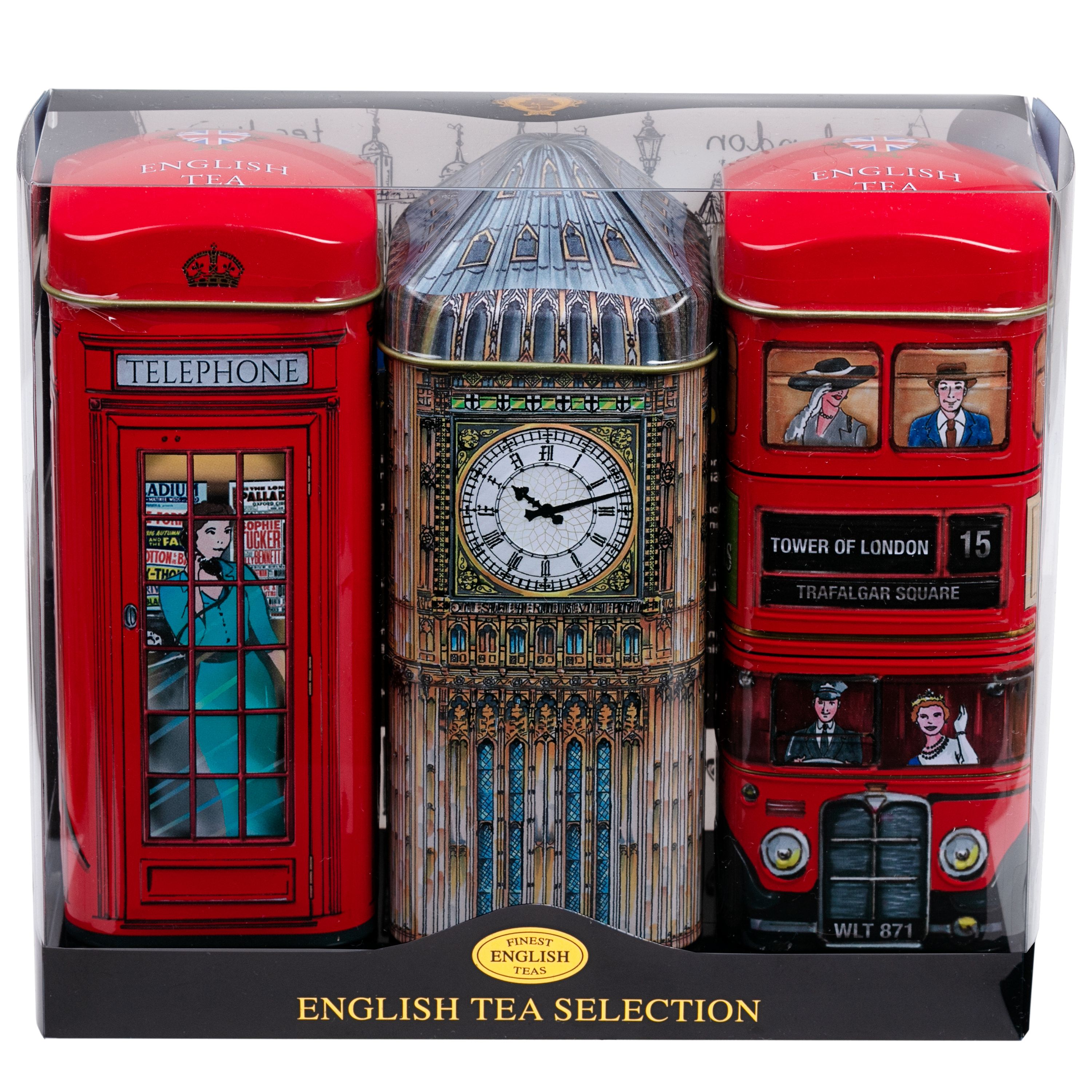 Heritage Tea Selection Triple Tea Tins of 14 Gift Pack Big Ben Black Tea New English Teas 