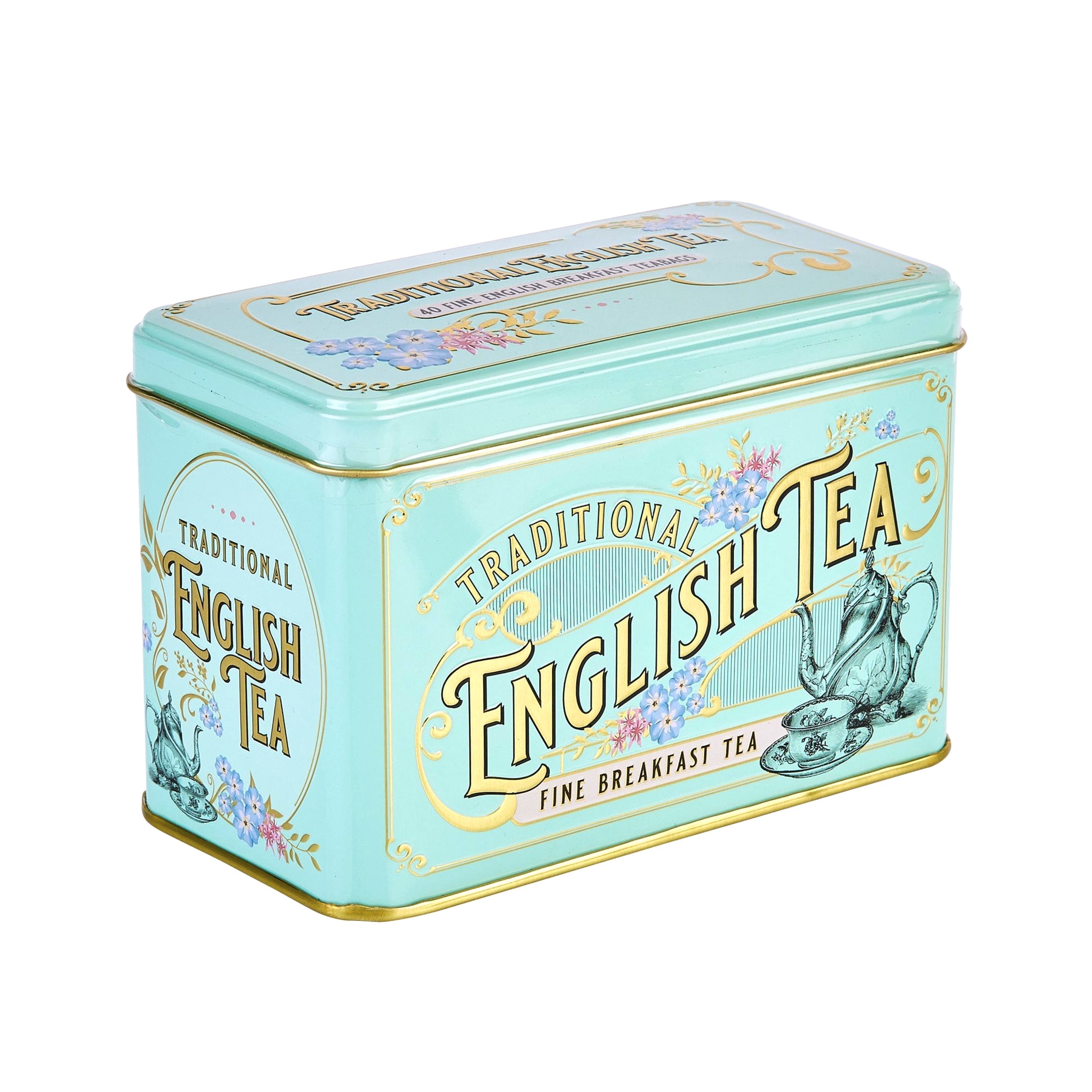 Mint Green Vintage Victorian Tea Tin With 40 English Breakfast Teabags Tea Tins New English Teas 