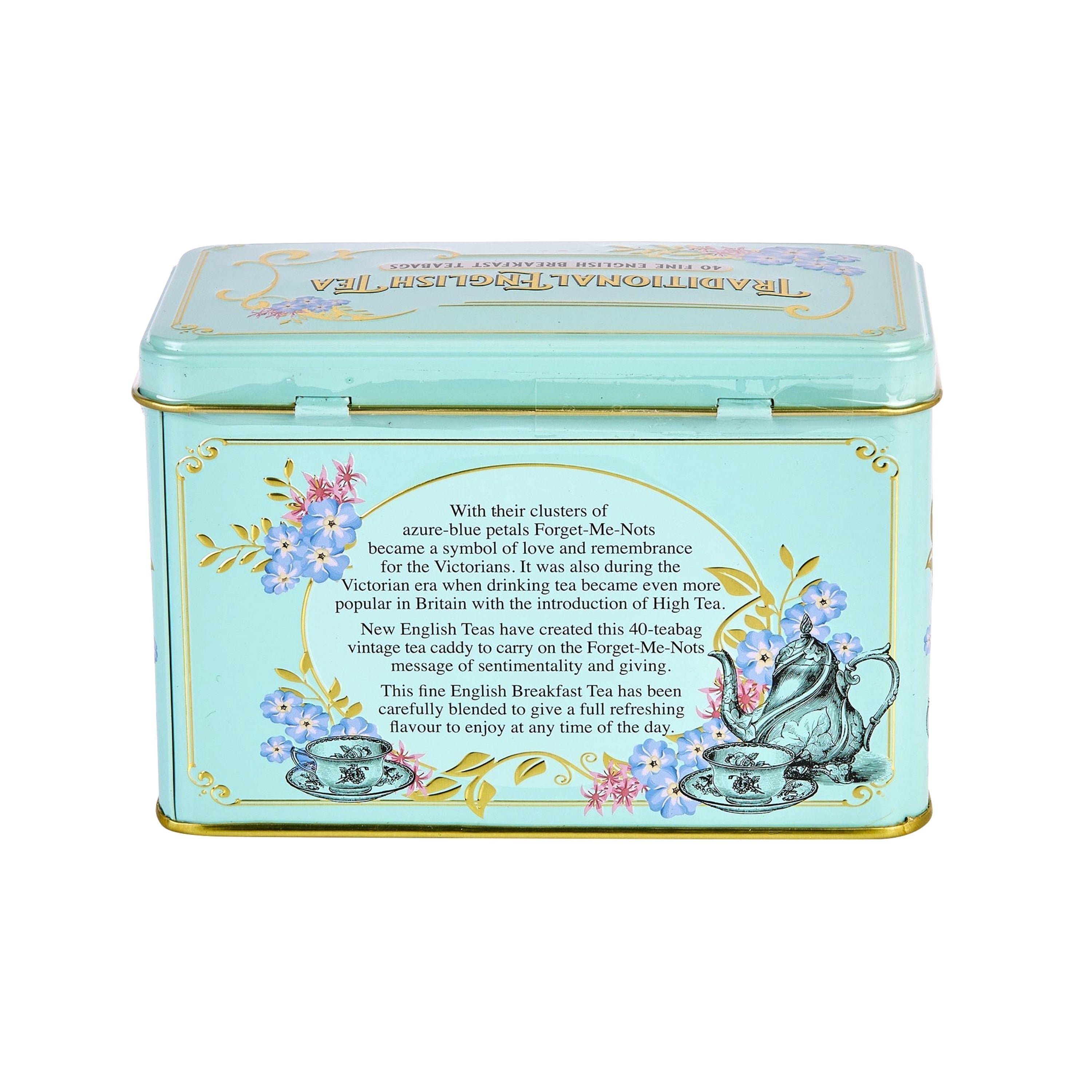 Mint Green Vintage Victorian Tea Tin With 40 English Breakfast Teabags Tea Tins New English Teas 