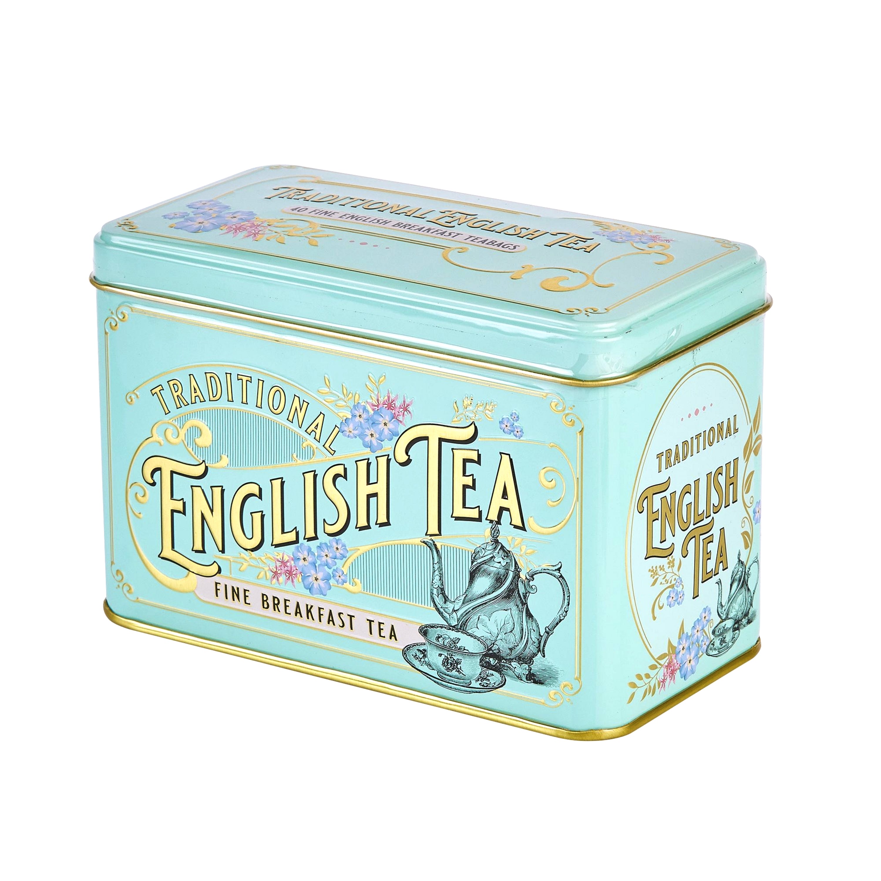 Mint Green Vintage Victorian Tea Tin With 40 English Breakfast Teabags Tea Tins New English Teas 