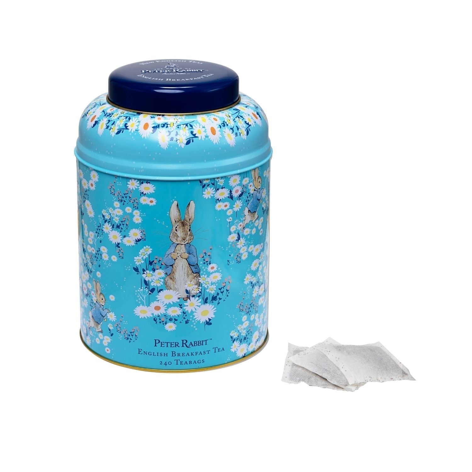 Peter Rabbit's Daisies Tea Caddy with 240 English Breakfast teabags Black Tea New English Teas 