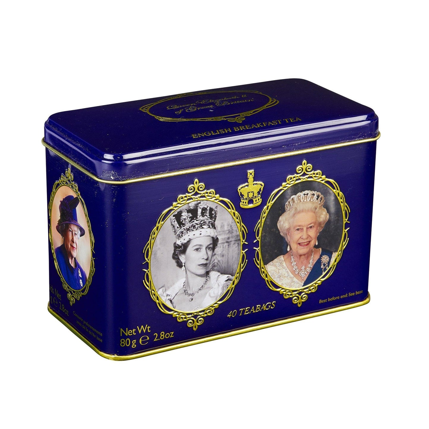 Queen Elizabeth II English Breakfast Tea Tin 40 Teabags Black Tea New English Teas 