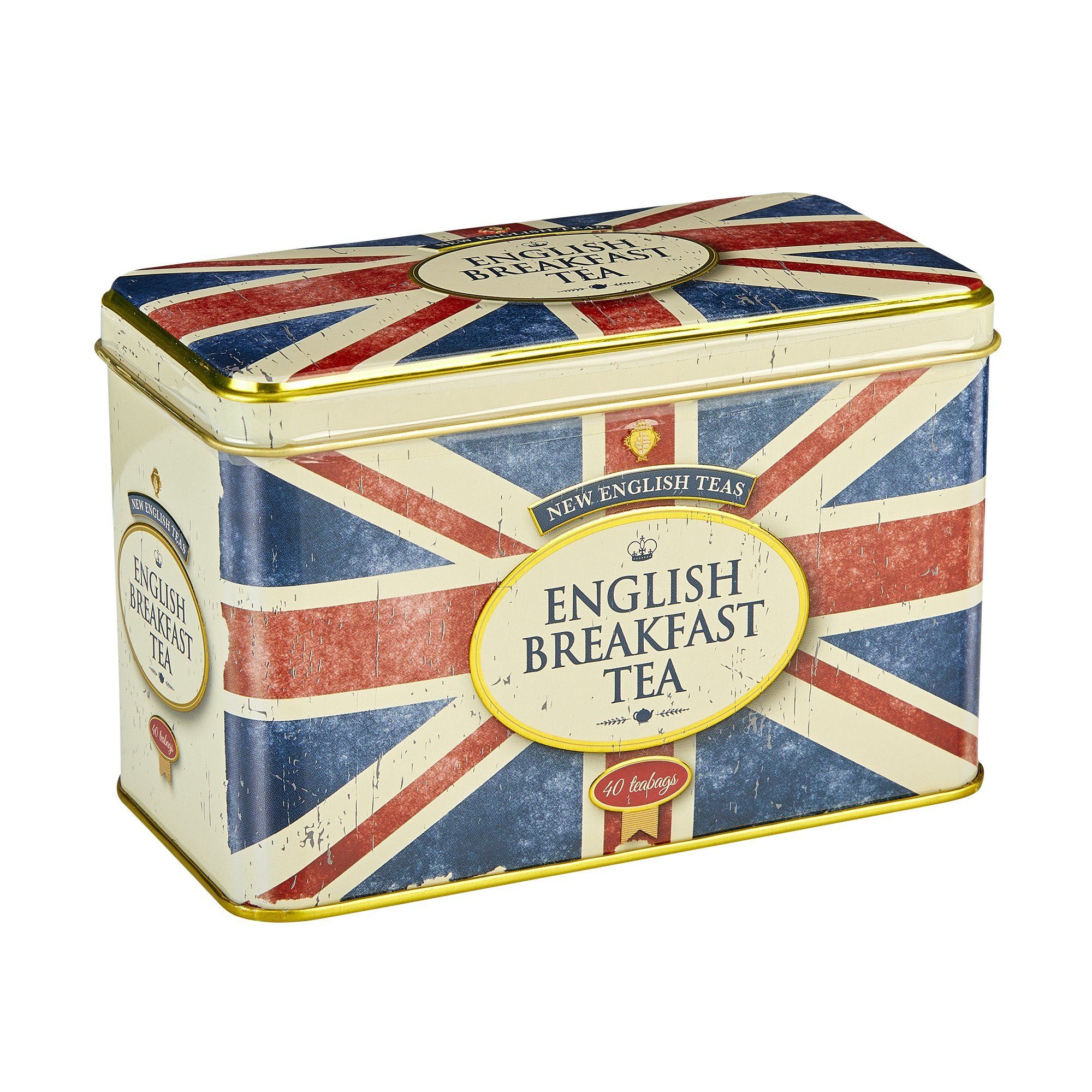 Retro Union Jack English Breakfast Tea Tin 40 Teabags Black Tea New English Teas 