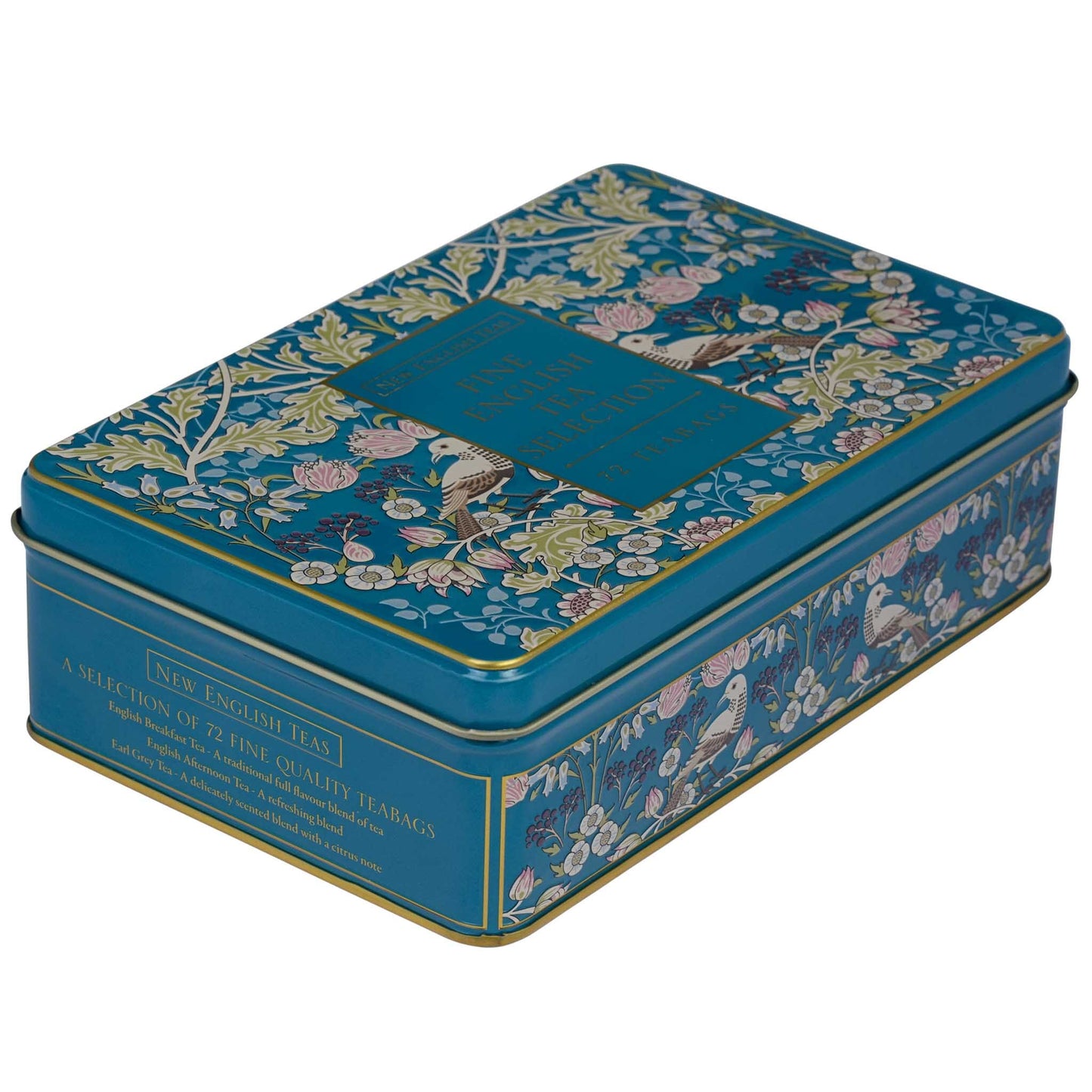 The Song Thrush Tea Selection Tin in Teal Tea Tins New English Teas 