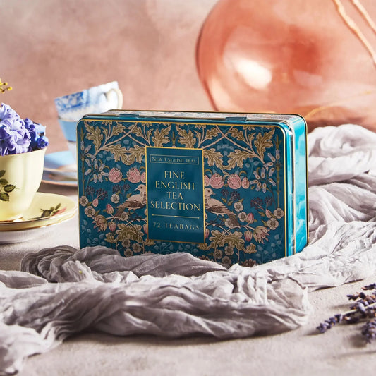 The Song Thrush Tea Selection Tin in Teal Tea Tins New English Teas 