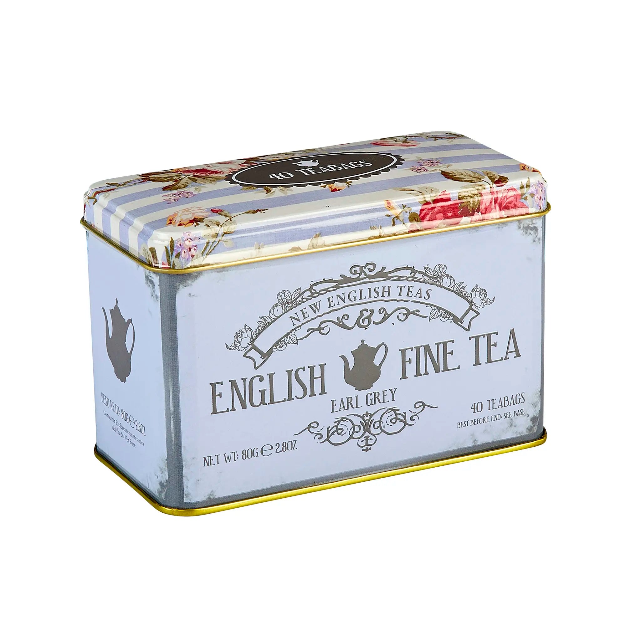 Vintage Floral Classic Tea Tin - Earl Grey