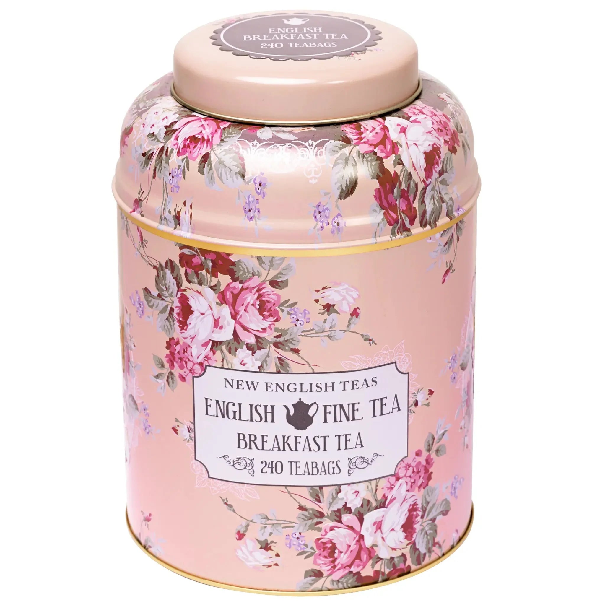 XL Vintage Tea Caddy in Floral Blush Tea Tins New English Teas 