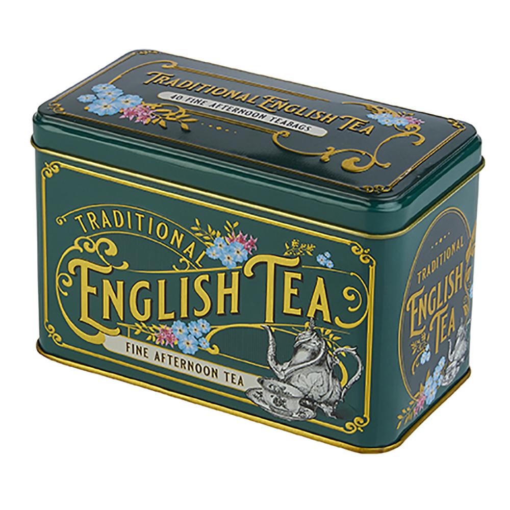 Vintage Victorian English Afternoon Tea Tin 40 Teabags Black Tea New English Teas 