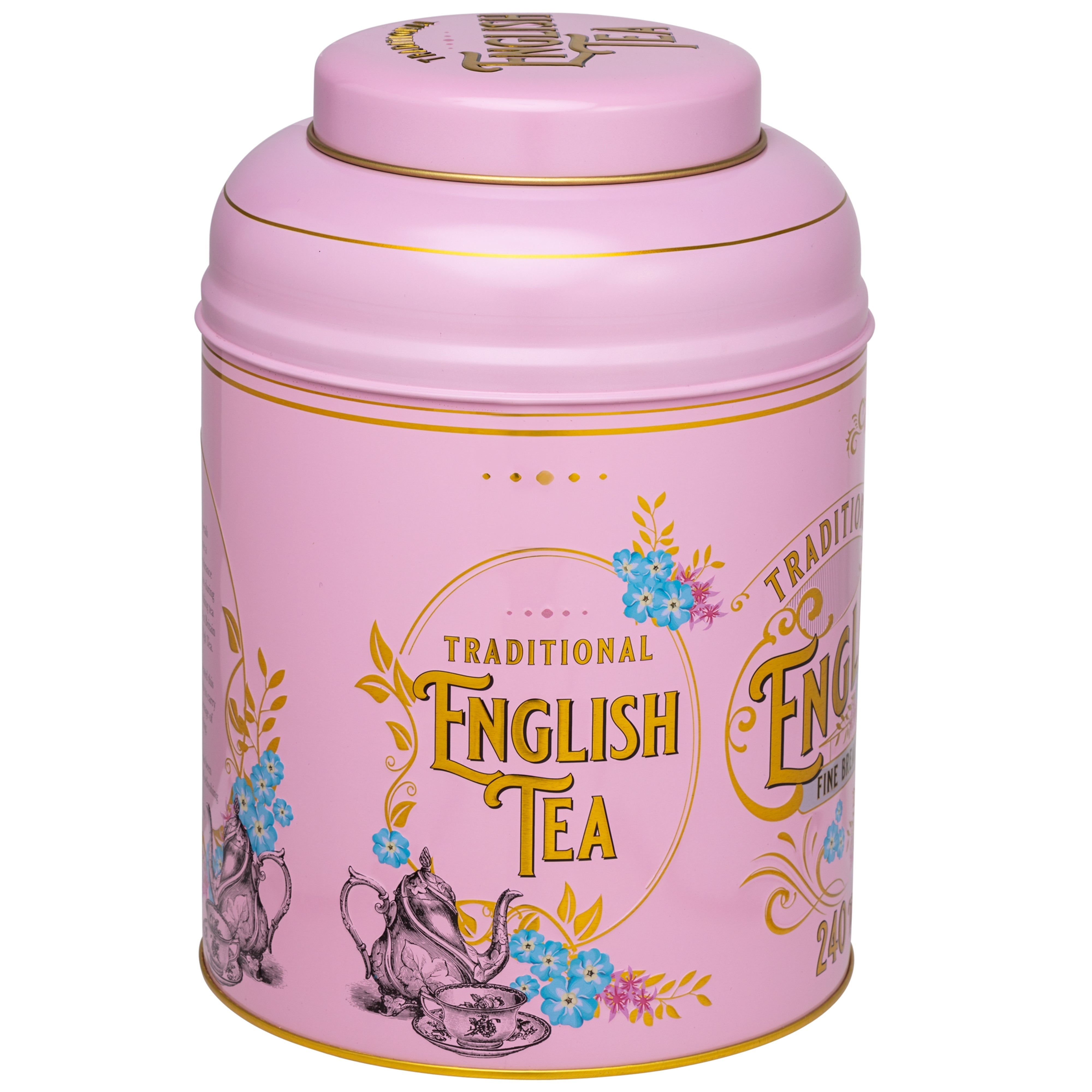 Vintage Victorian Rose-Pink Tea Caddy with 240 English 1869 Blend Teabags Black Tea New English Teas 