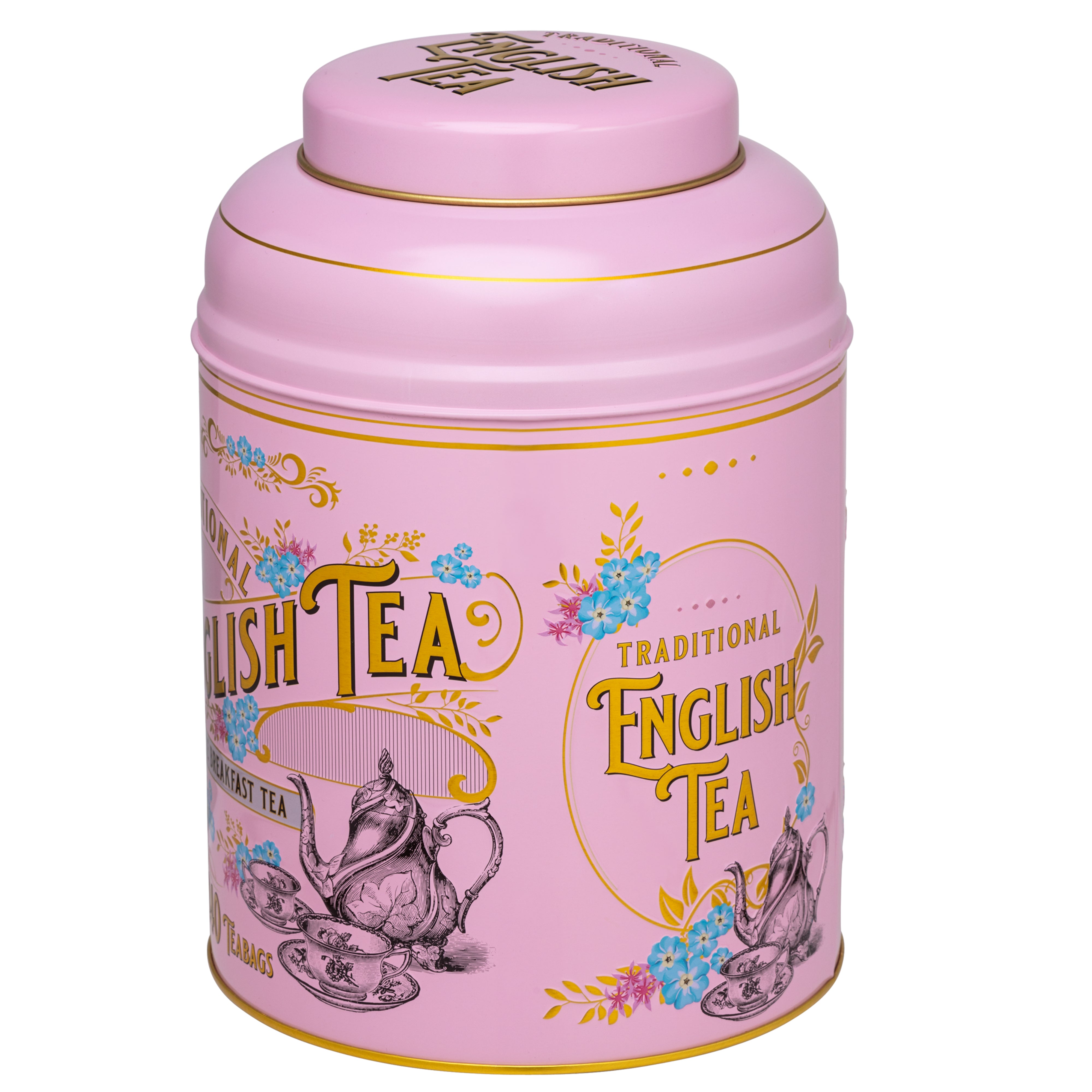 Vintage Victorian Rose-Pink Tea Caddy with 240 English 1869 Blend Teabags Black Tea New English Teas 